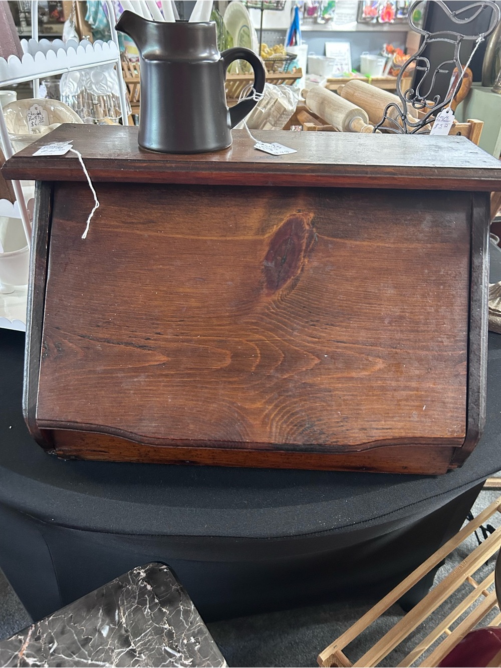 Wooden Bread Box in Rich Brown